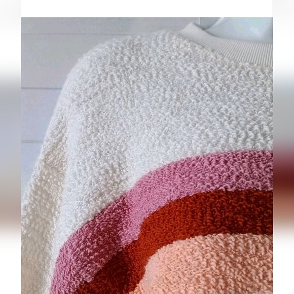 FAHERTY Vista Stripe Pullover Terry Sweatshirt Top - Picture 4 of 6